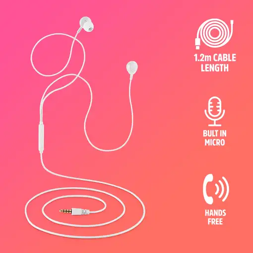 NGS CROSS DRIFT WHITE: Auricular de botón con micro y control de volumen.