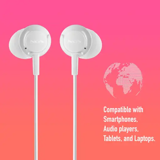 NGS CROSS DRIFT WHITE: Auricular de botón con micro y control de volumen.