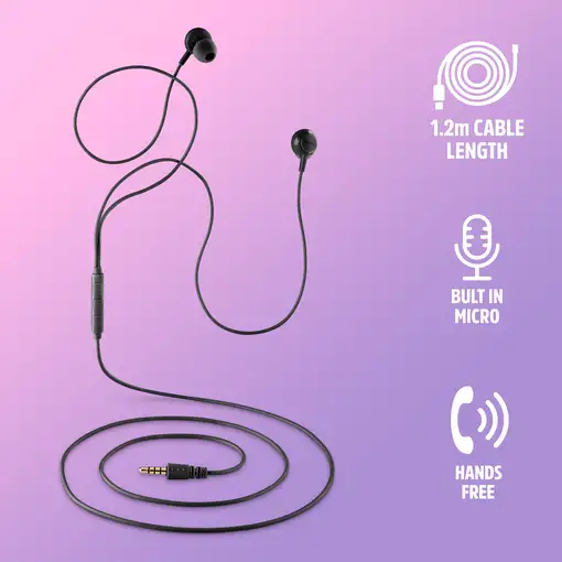 NGS CROSS DRIF BLACK: Auriculares de botón con micró y control de volumen.