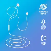 NGS CROSS STEP WHITE: Auriculares de botón con micrófono y control de volumen.