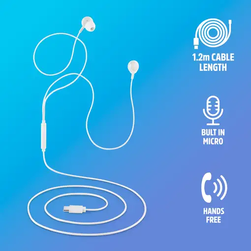 NGS CROSS STEP WHITE: Auriculares de botón con micrófono y control de volumen.