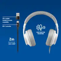 NGS VOX805 USB-C WHITE: Auriculares estéreo USB-C y USB-A. Micrófono regulable.