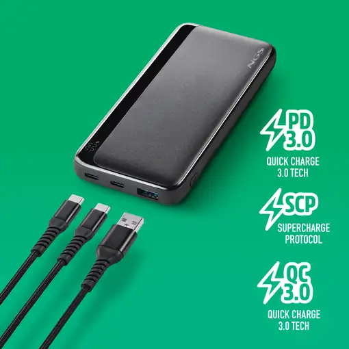 NGS QUIZ 10: Batería externa portátil de carga rápida de 22,5W.