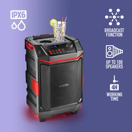 NGS WILD BASH: ALTAVOZ PREMIUM PORTÁTIL DE 300W COMPATIBLE CON TEC. BLUETOOTH