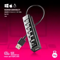 Hub usb 2.0 con alimentaciÓn externa ngs ihub7 tiny 7xusb
