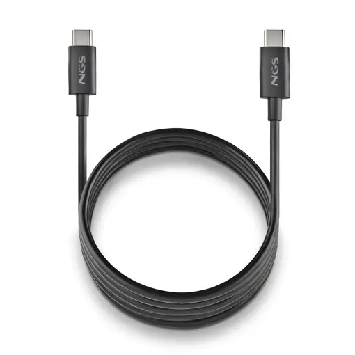 NGS ZYRO 60W-1 BLACK: Cable de Carga Rápida de USB C a USB C de 1m de longitud.