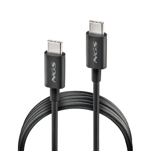 NGS ZYRO 60W-1 BLACK: Cable de Carga Rápida de USB C a USB C de 1m de longitud.