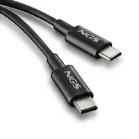 NGS ZYRO 60W-1 BLACK: Cable de Carga Rápida de USB C a USB C de 1m de longitud.
