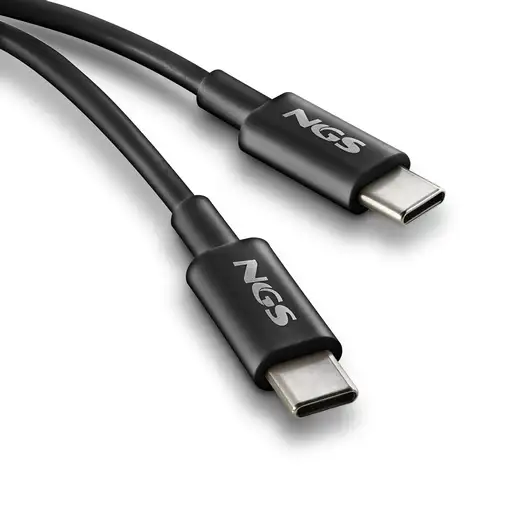 NGS ZYRO 60W-1 BLACK: Cable de Carga Rápida de USB C a USB C de 1m de longitud.