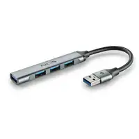 NGS IHUB4 MICRO: Hub de 4 puertos USB :1 x USB 3.2 Gen1 y 3 x USB 2.0. Aluminio.