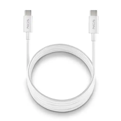 NGS ZYRO 60W-1 WHITE: Cable de Carga Rápida de USB C a USB C de 1m de longitud. NGS ZYRO 60W-1 WHITE: Cable de Carga Rápida de USB C a USB C de 1m de longitud.