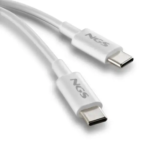 NGS ZYRO 60W-1 WHITE: Cable de Carga Rápida de USB C a USB C de 1m de longitud.