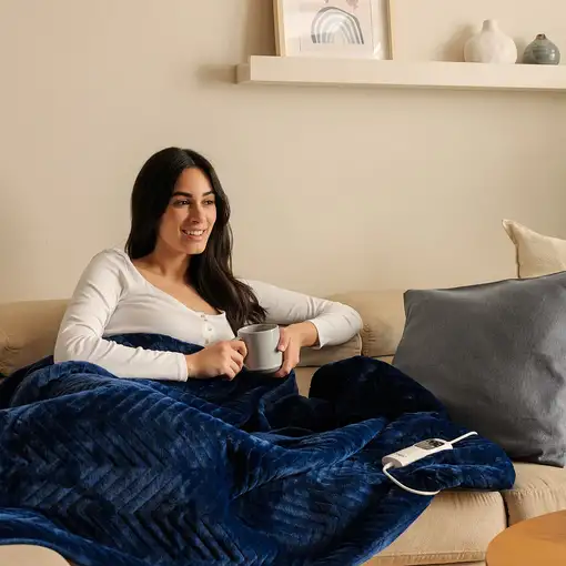 Manta eléctrica azul, 160x120 cm, Relax Suave Armonía DAGA