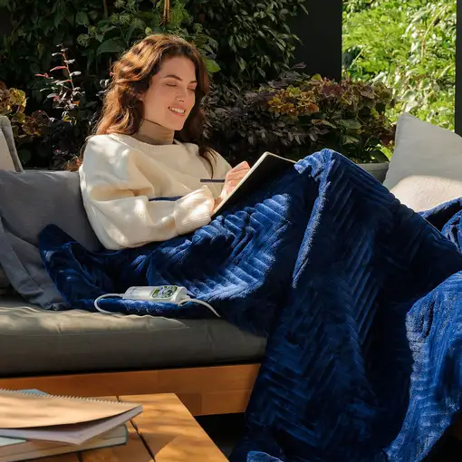 Manta eléctrica azul, 160x120 cm, Relax Suave Armonía DAGA