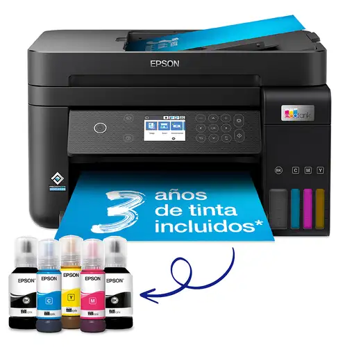 Epson EcoTank Impresora multifunción ET-3850 A4 con depósito de tinta, conexión Wi