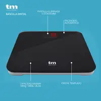 TM Electron TMPBS031 báscula de baño Plaza Negro Báscula personal electrónica TM Electron TMPBS031 báscula de baño Plaza Negro Báscula personal electrónica