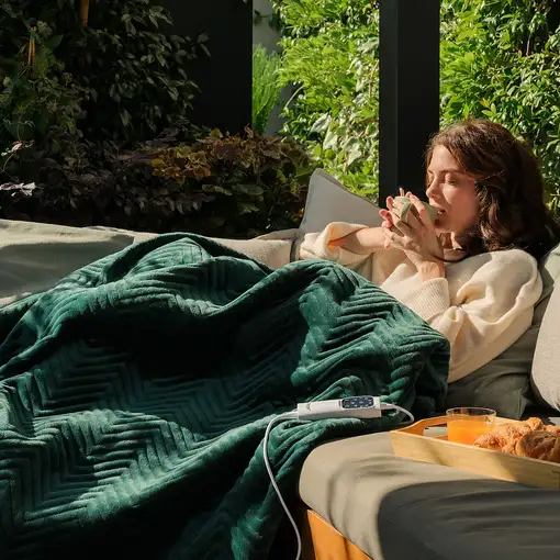 Manta eléctrica verde, 150 W, 160x120 cm, Relax Suave Armonía 26138 DAGA