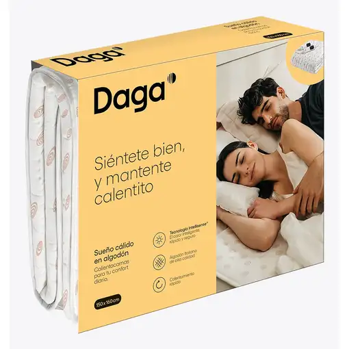 Calientacamas eléctrico, 150x160 cm, Sueño Cálido en Algodón 16880 DAGA