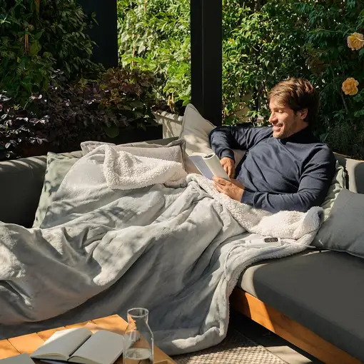 Manta eléctrica gris, 160x120 cm, Relax Suave Elegante DAGA