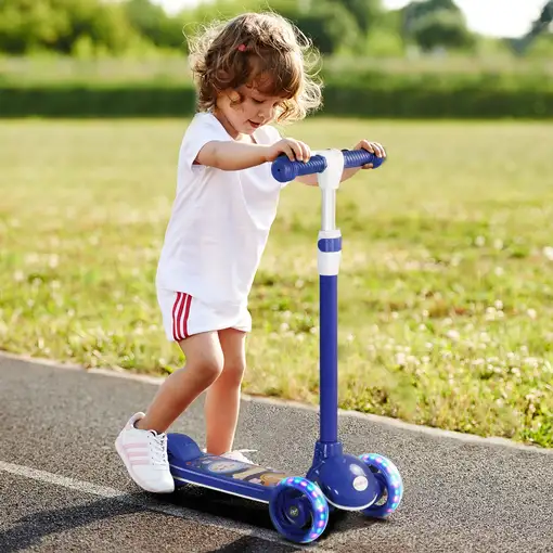 Patinete para Niños con 3 Ruedas 52x29x63-76cm Azul AIYAPLAY