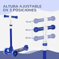 Patinete para Niños con 3 Ruedas 52x29x63-76cm Azul AIYAPLAY Patinete para Niños con 3 Ruedas 52x29x63-76cm Azul AIYAPLAY