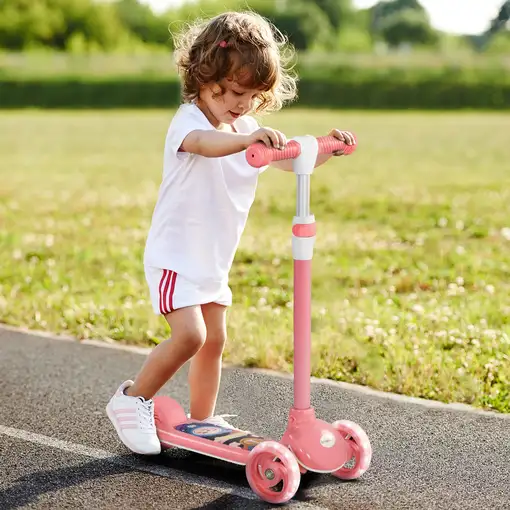 Patinete para Niños con 3 Ruedas 52x29x63-76cm Rosa AIYAPLAY