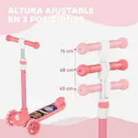 Patinete para Niños con 3 Ruedas 52x29x63-76cm Rosa AIYAPLAY Patinete para Niños con 3 Ruedas 52x29x63-76cm Rosa AIYAPLAY