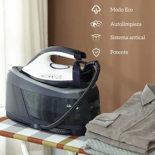 Centro de Planchado 2800W 100 g/min Función ECO Suela de Cerámica HOMCOM