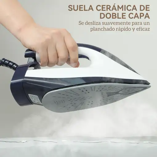 Centro de Planchado 2800W 100 g/min Función ECO Suela de Cerámica HOMCOM