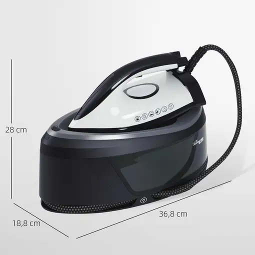 Centro de Planchado 2800W 100 g/min Función ECO Suela de Cerámica HOMCOM