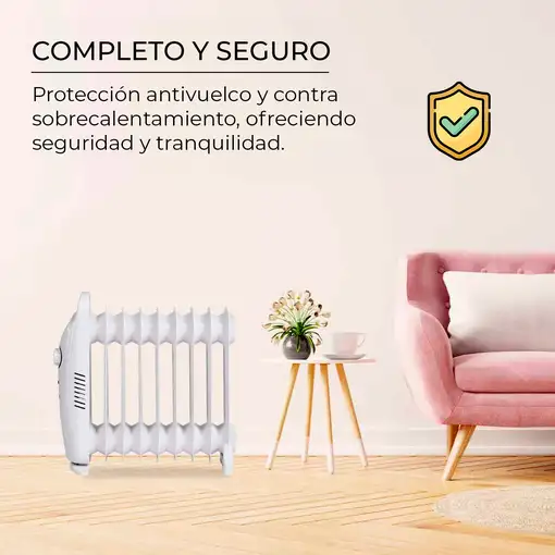 Yoevu-Mini Radiador de aceite bajo consumo 9 elementos, 1000W, portátil