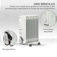 Yoevu-Radiador de aceite bajo consumo 9 elementos, 2000W, 3 potencias Yoevu-Radiador de aceite bajo consumo 9 elementos, 2000W, 3 potencias