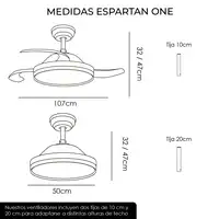 Yoevu EOS ONE - Ventilador de techo con luz led, motor DC, 6 velocidades Yoevu EOS ONE - Ventilador de techo con luz led, motor DC, 6 velocidades