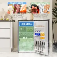 Mini Nevera Silenciosa 91 L Clase E con Estantes Ajustables Negro HOMCOM