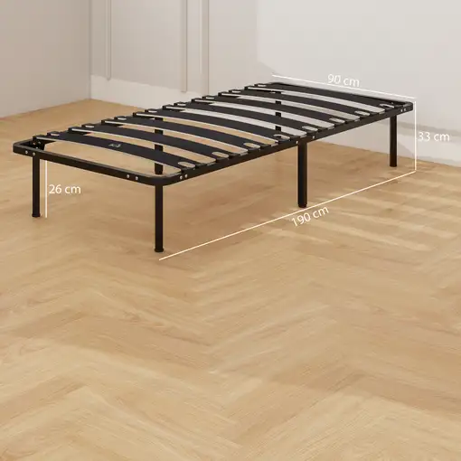Somier 90x190 cm Altura 26 cm Estructura de Cama con Almacenaje Debajo HOMCOM