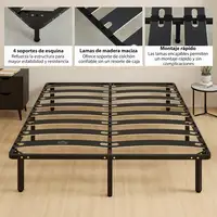 Somier 160x200 cm Altura 26 cm Estructura de Cama con Almacenaje Debajo HOMCOM