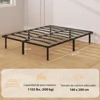 Somier 160x200 cm Altura 26 cm Estructura de Cama con Almacenaje Debajo HOMCOM