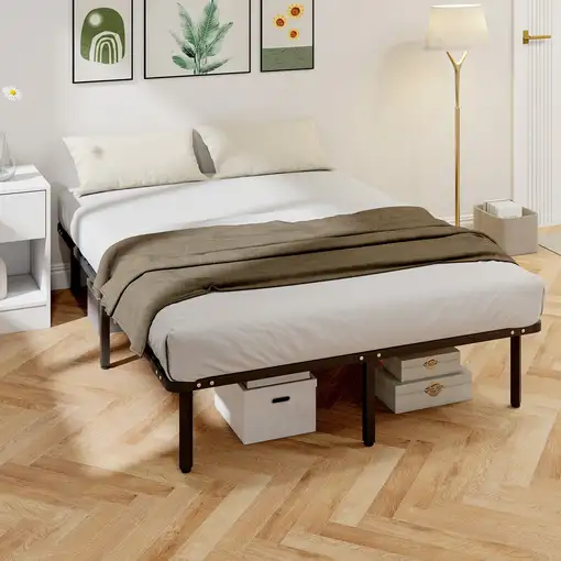 Somier 140x190 cm Altura 26 cm Estructura de Cama con Almacenaje Debajo HOMCOM