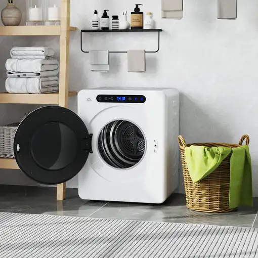 Secadora de Evacuación 4 KG 800W Función Antiarrugas Blanco HOMCOM