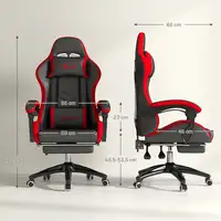 Silla Gaming de Cuero PU Reclinable 135° Altura Ajustable Negro y Rojo Vinsetto