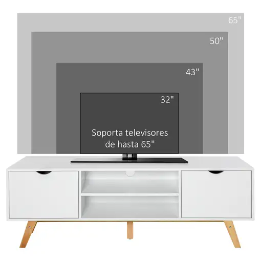 Armario para TV con Armarios Estantes Administración de Cables 150x39x50 HOMCOM