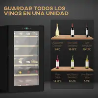 Nevera Vinos 24 Botellas 65L con Luz LED Interior Pantalla Táctil Negro HOMCOM Nevera Vinos 24 Botellas 65L con Luz LED Interior Pantalla Táctil Negro HOMCOM