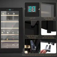 Nevera Vinos 24 Botellas 65L con Luz LED Interior Pantalla Táctil Negro HOMCOM Nevera Vinos 24 Botellas 65L con Luz LED Interior Pantalla Táctil Negro HOMCOM