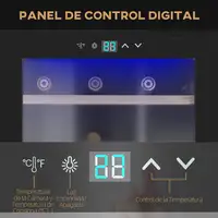 Nevera Vinos 24 Botellas 65L con Luz LED Interior Pantalla Táctil Negro HOMCOM Nevera Vinos 24 Botellas 65L con Luz LED Interior Pantalla Táctil Negro HOMCOM
