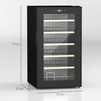 Nevera Vinos 24 Botellas 65L con Luz LED Interior Pantalla Táctil Negro HOMCOM Nevera Vinos 24 Botellas 65L con Luz LED Interior Pantalla Táctil Negro HOMCOM