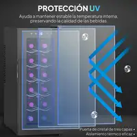 Vinoteca 12 Botellas Temperatura Ajustable 8-18℃ Negro HOMCOM Vinoteca 12 Botellas Temperatura Ajustable 8-18℃ Negro HOMCOM