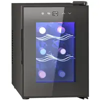 Nevera Vinos con Luz LED Interior Temperatura Regulable y Estantes Negro HOMCOM Nevera Vinos con Luz LED Interior Temperatura Regulable y Estantes Negro HOMCOM