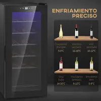 Nevera Vinos 18 Botellas 50L con Luz LED Interior Pantalla Táctil Digital HOMCOM Nevera Vinos 18 Botellas 50L con Luz LED Interior Pantalla Táctil Digital HOMCOM