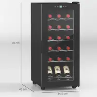 Nevera Vinos 18 Botellas 50L con Luz LED Interior Pantalla Táctil Digital HOMCOM Nevera Vinos 18 Botellas 50L con Luz LED Interior Pantalla Táctil Digital HOMCOM