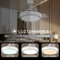 Yoevu Espartan - Ventilador de techo con luz led, motor DC, wifi, 6 velocidades Yoevu Espartan - Ventilador de techo con luz led, motor DC, wifi, 6 velocidades